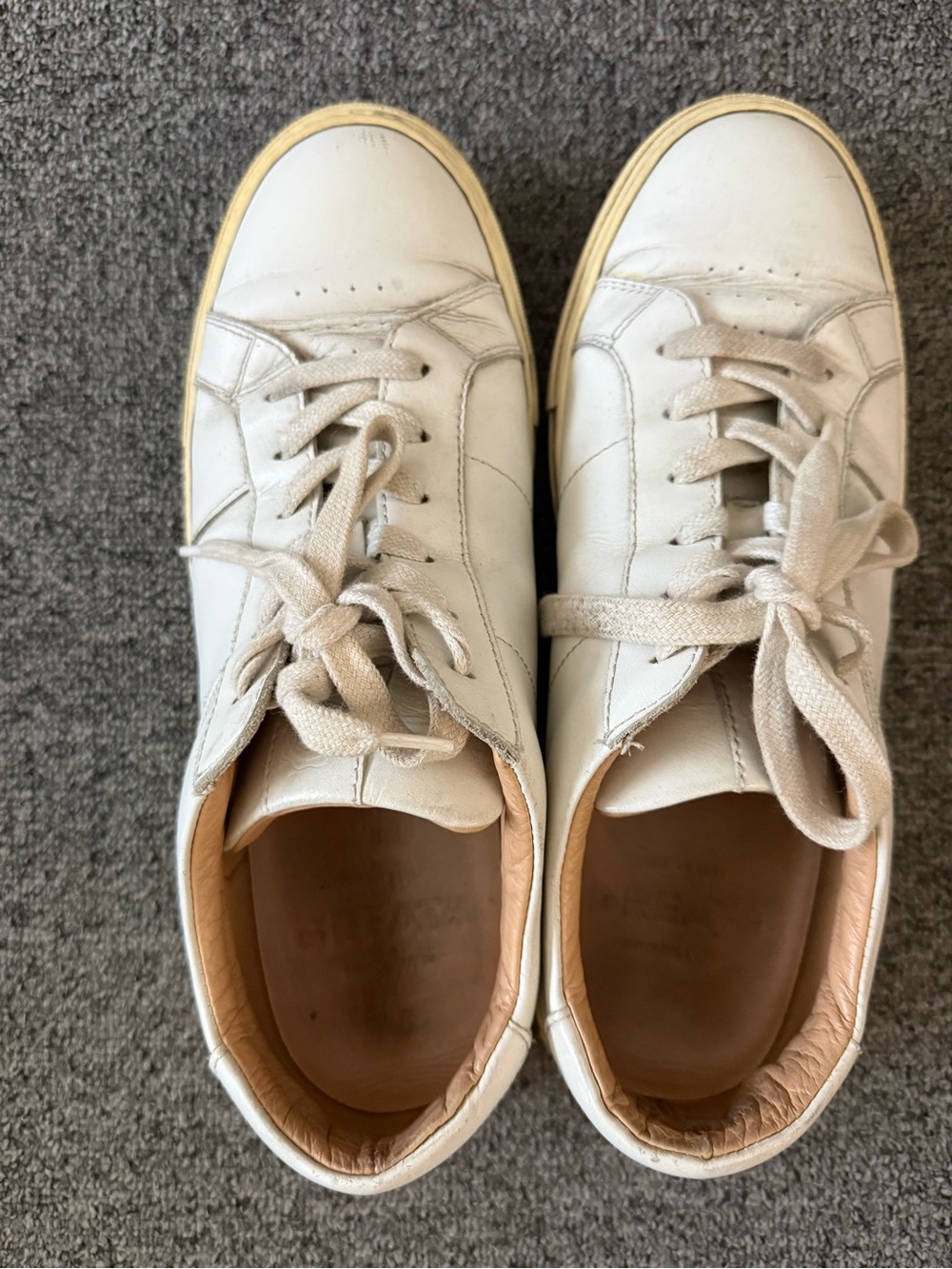 Greats Low-Top Leather Sneakers in Off-White